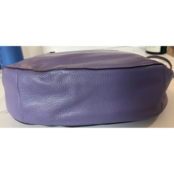 Coach Elle Purple Pebbled Leather Hobo Shoulder Crossbody Strap Bag Autentic - Picture 9 of 13